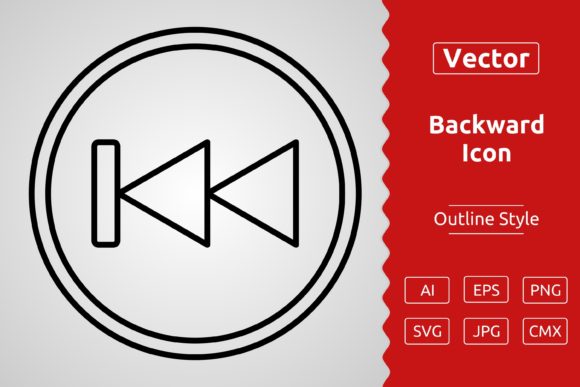 Vector Backward Outline Icon Design Graphic by Muhammad Atiq · Creative ...