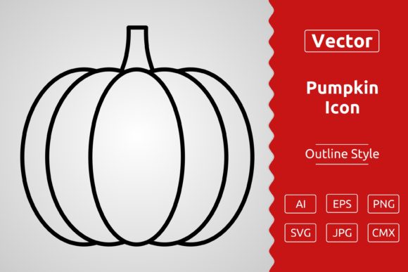 Vector Pumpkin Outline Icon Design
