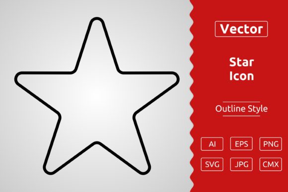 Vector Star Outline Icon Design