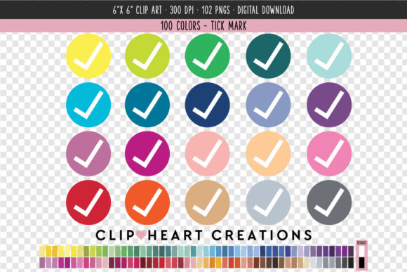 Check Mark Clip Art - 100 Colors