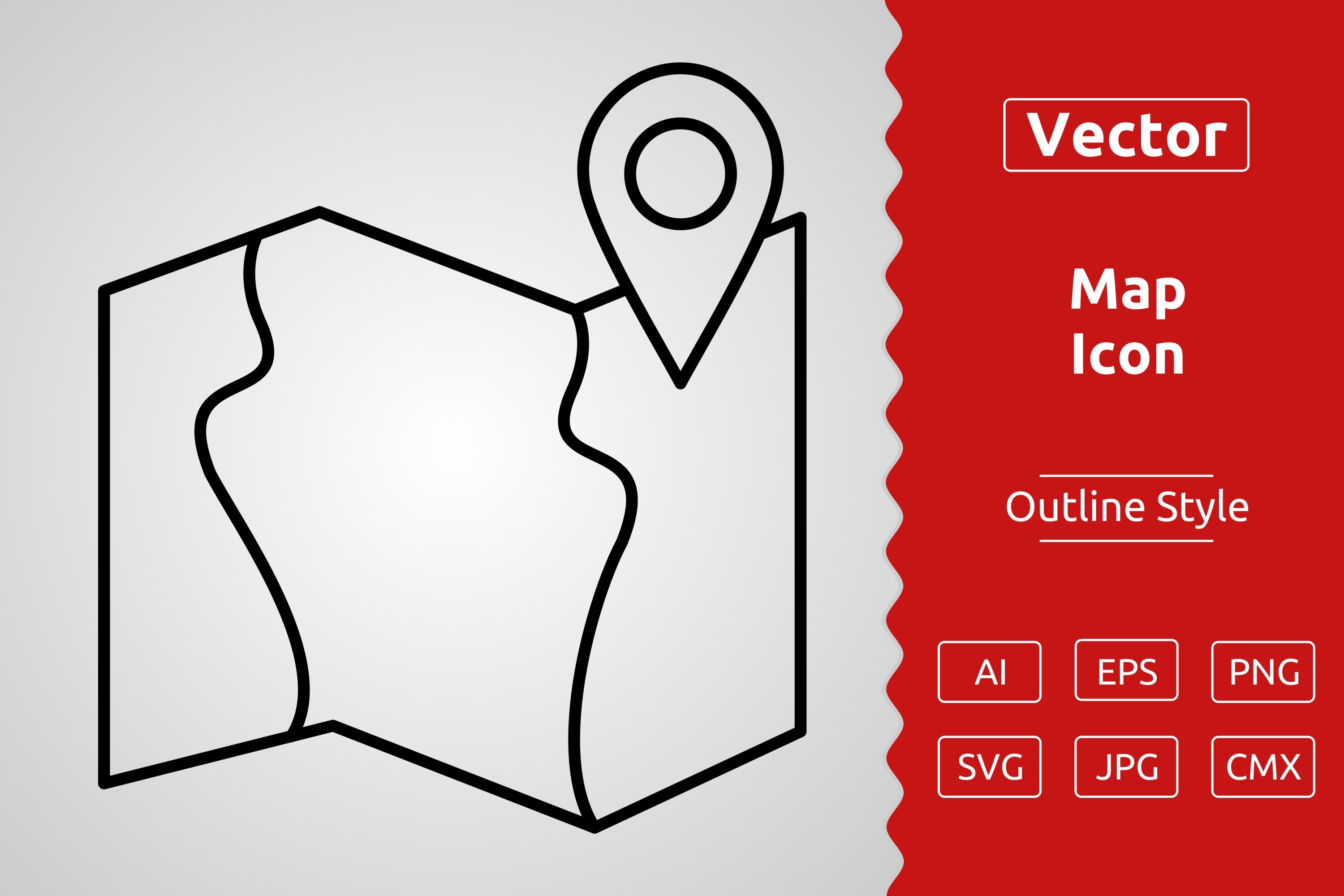 Vector Map Outline Icon Design Graphic by Muhammad Atiq · Creative Fabrica