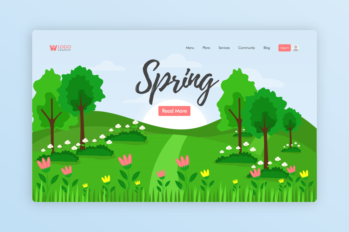 Website Illustration - Spring Day Graphic by Uppoint Design · Creative ...