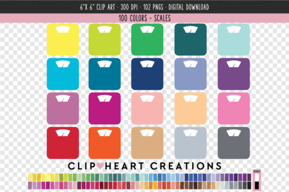 Weighing Scale Clip Art - 100 Colors