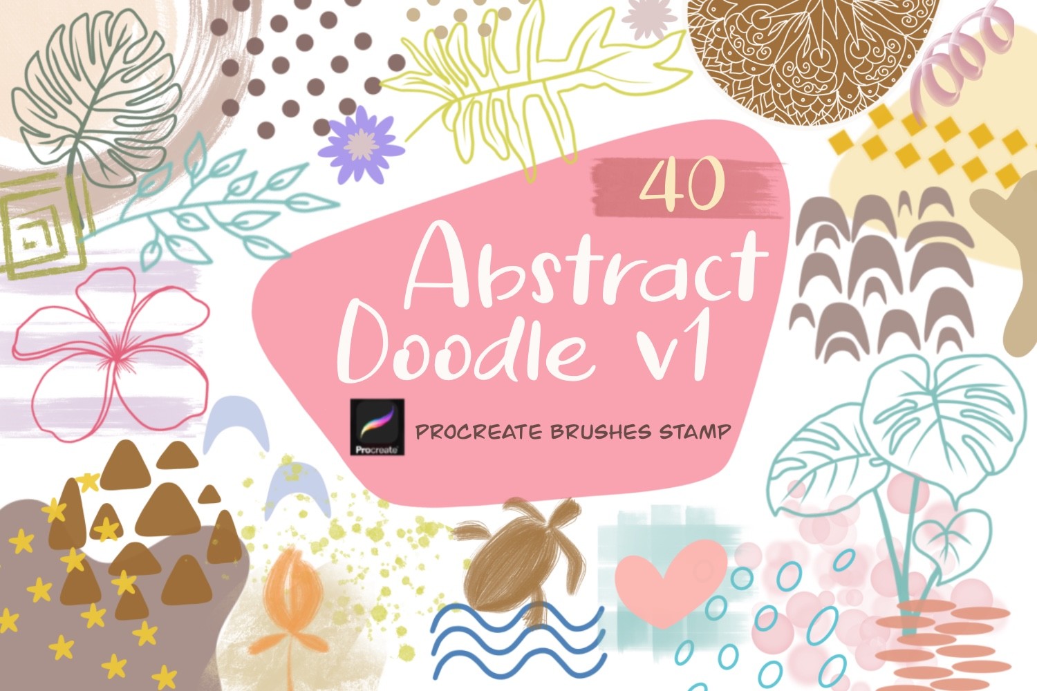 Abstract Doodle V1 Procreate Brushes Sta