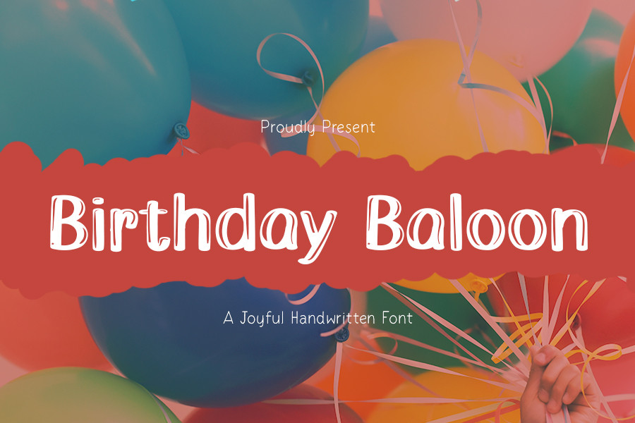 Birthday Baloon preview, balloon-style font for kids birthday posters