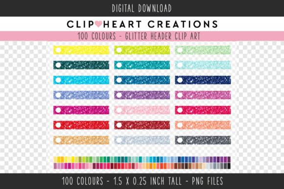 Glitter Dot Headers Clip Art