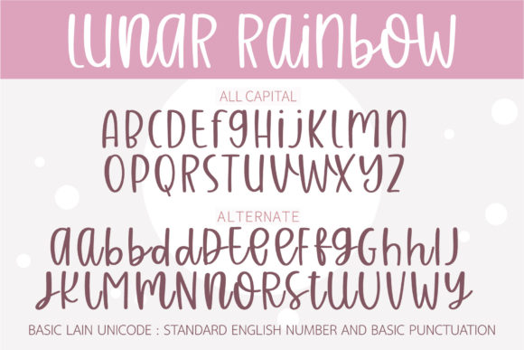 Lunar Rainbow Font PNG with transparent background - Preview 1