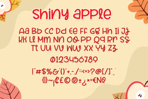 Shiny Apple Font PNG with transparent background - Preview 1