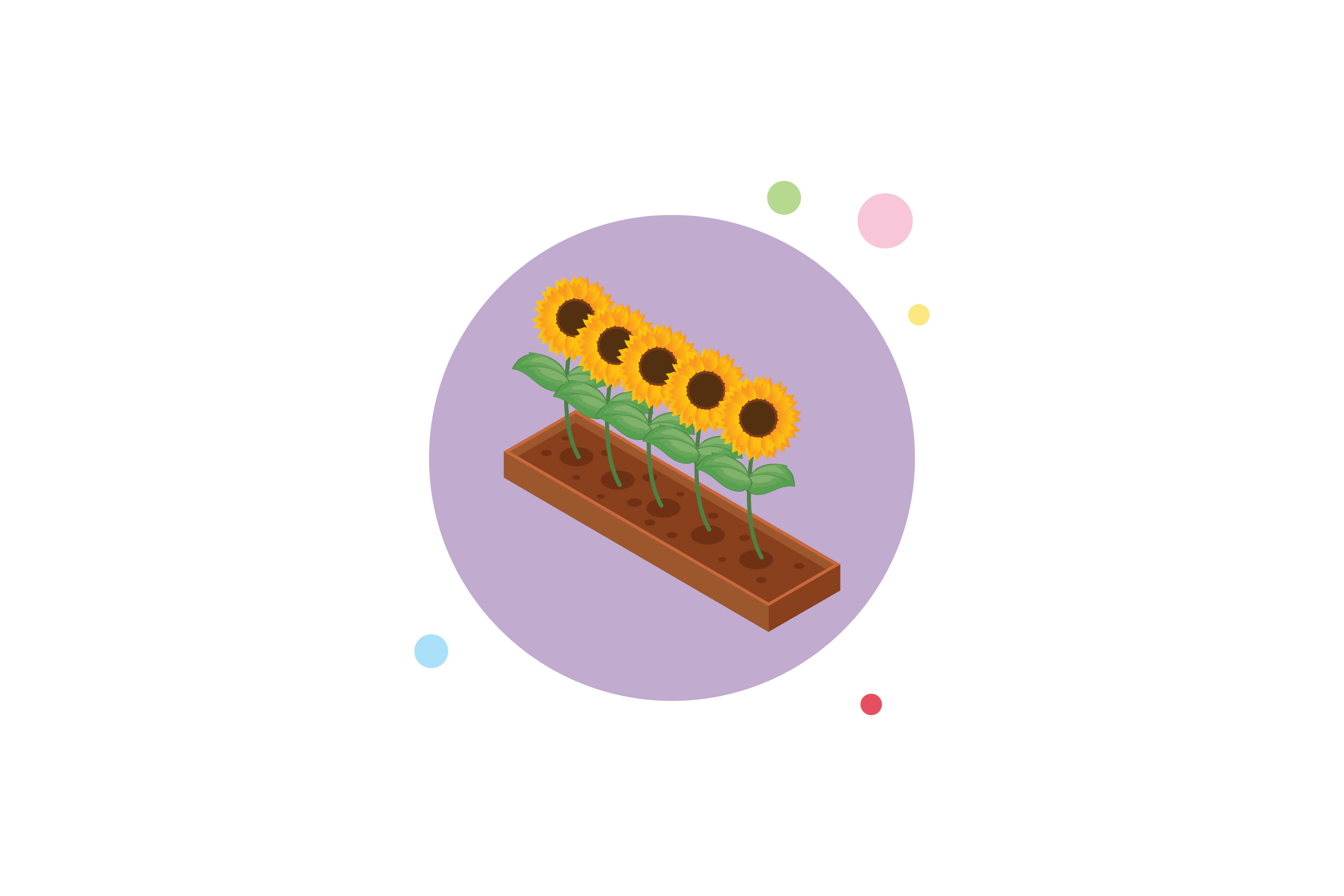 Spring Flower Patch 4 Circle Bubble Icon Graphic by raysaozora ...