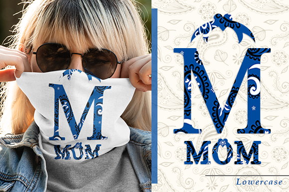 Bandana Mom Monogram Font PNG with transparent background - Preview 2