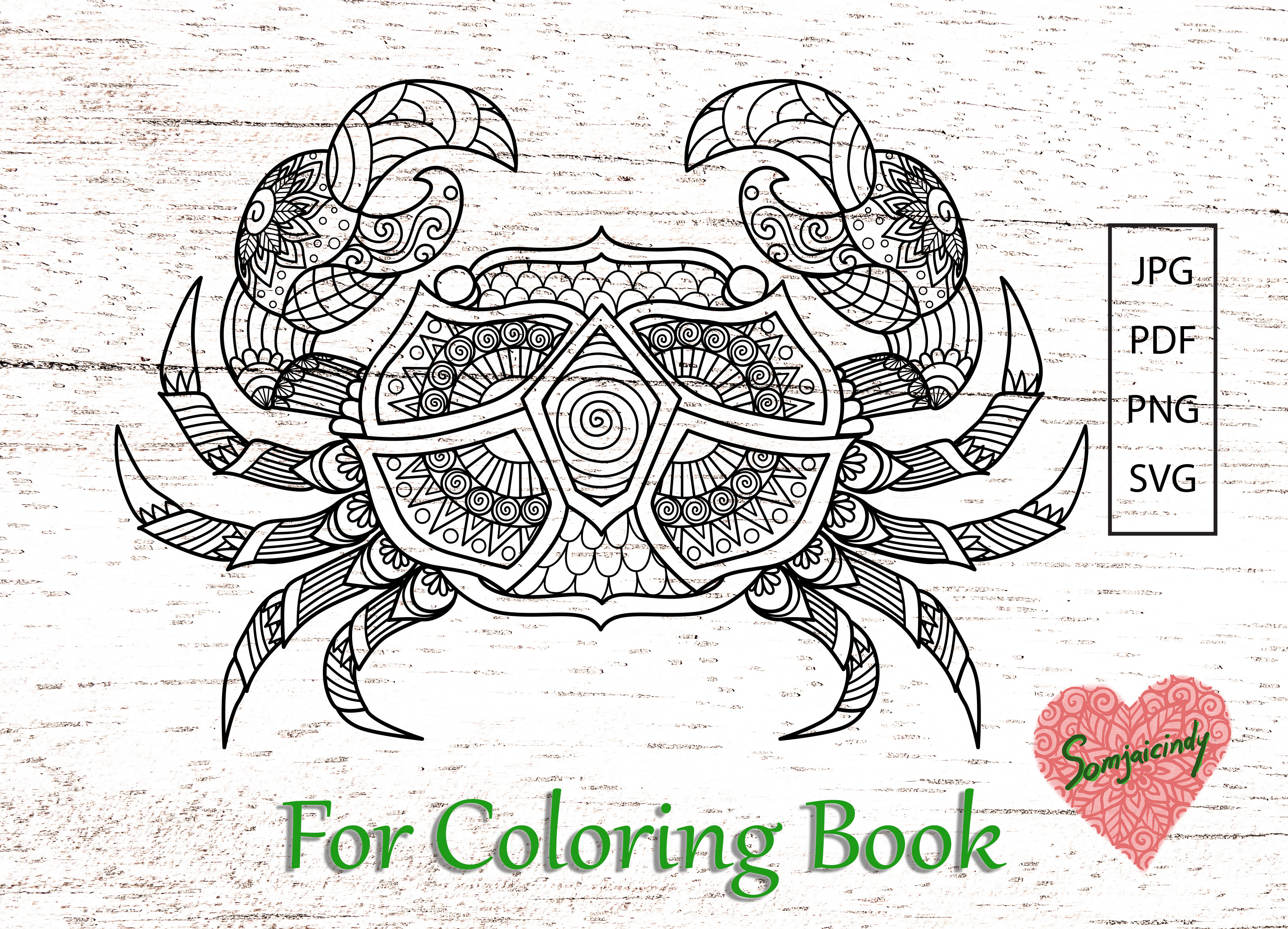 Crab for Adult Coloring Book