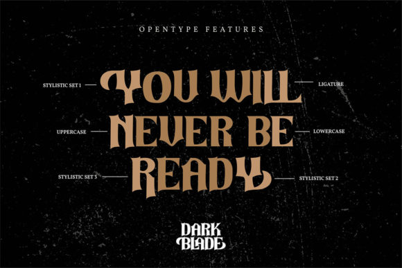 Dark Blade Font PNG with transparent background - Preview 4