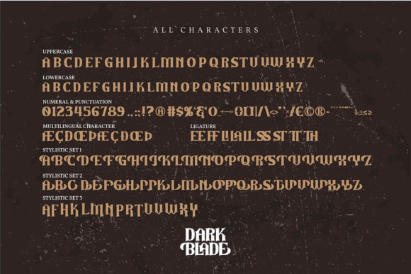 Dark Blade Font PNG with transparent background - Preview 5