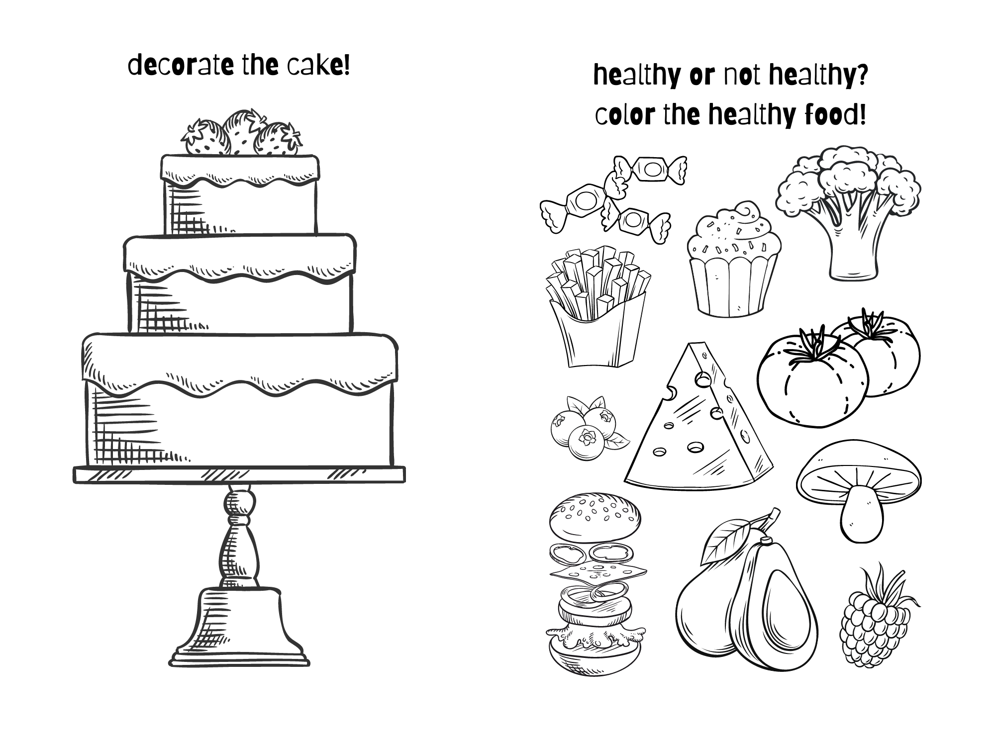 Food: Coloring and Activity Pages Graphic by Happiness on paper ...
