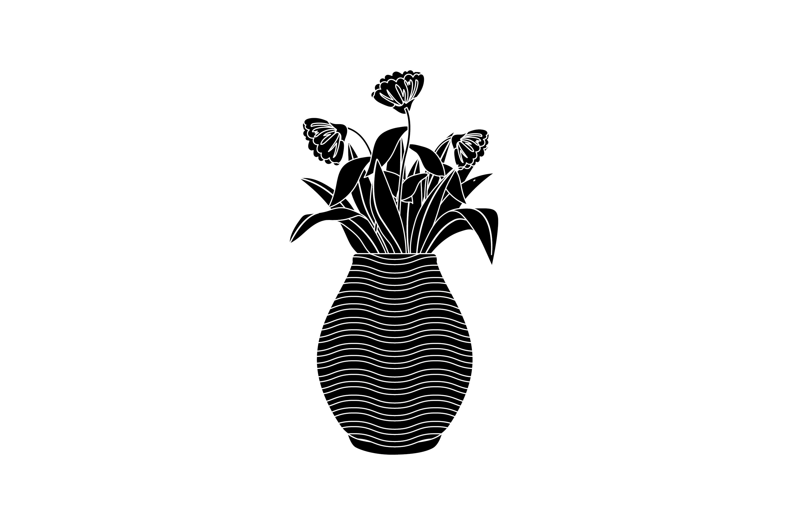 Spring Flowers Vase 10 Solid Icon