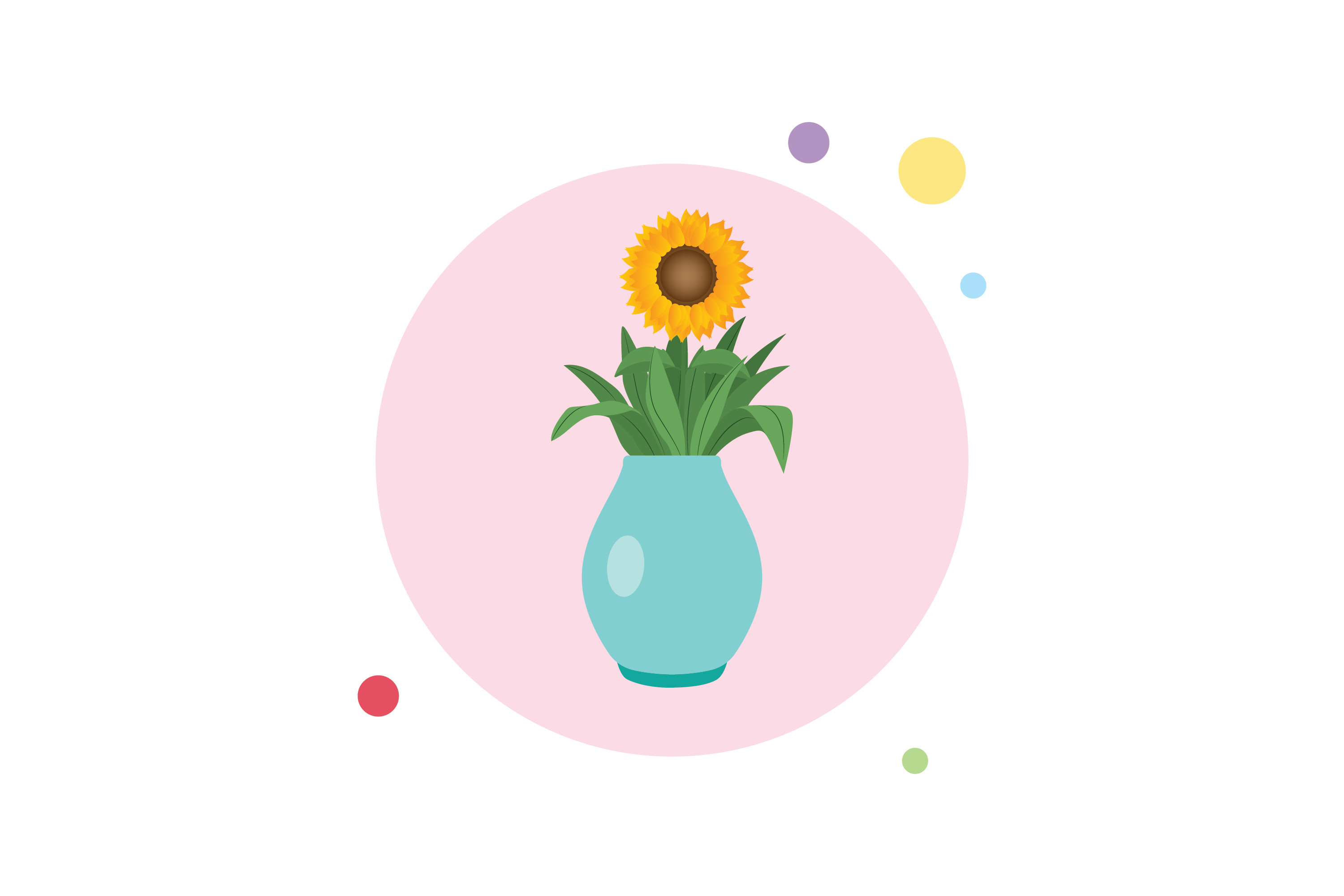 Spring Flowers Vase 4 Circle Bubble Icon