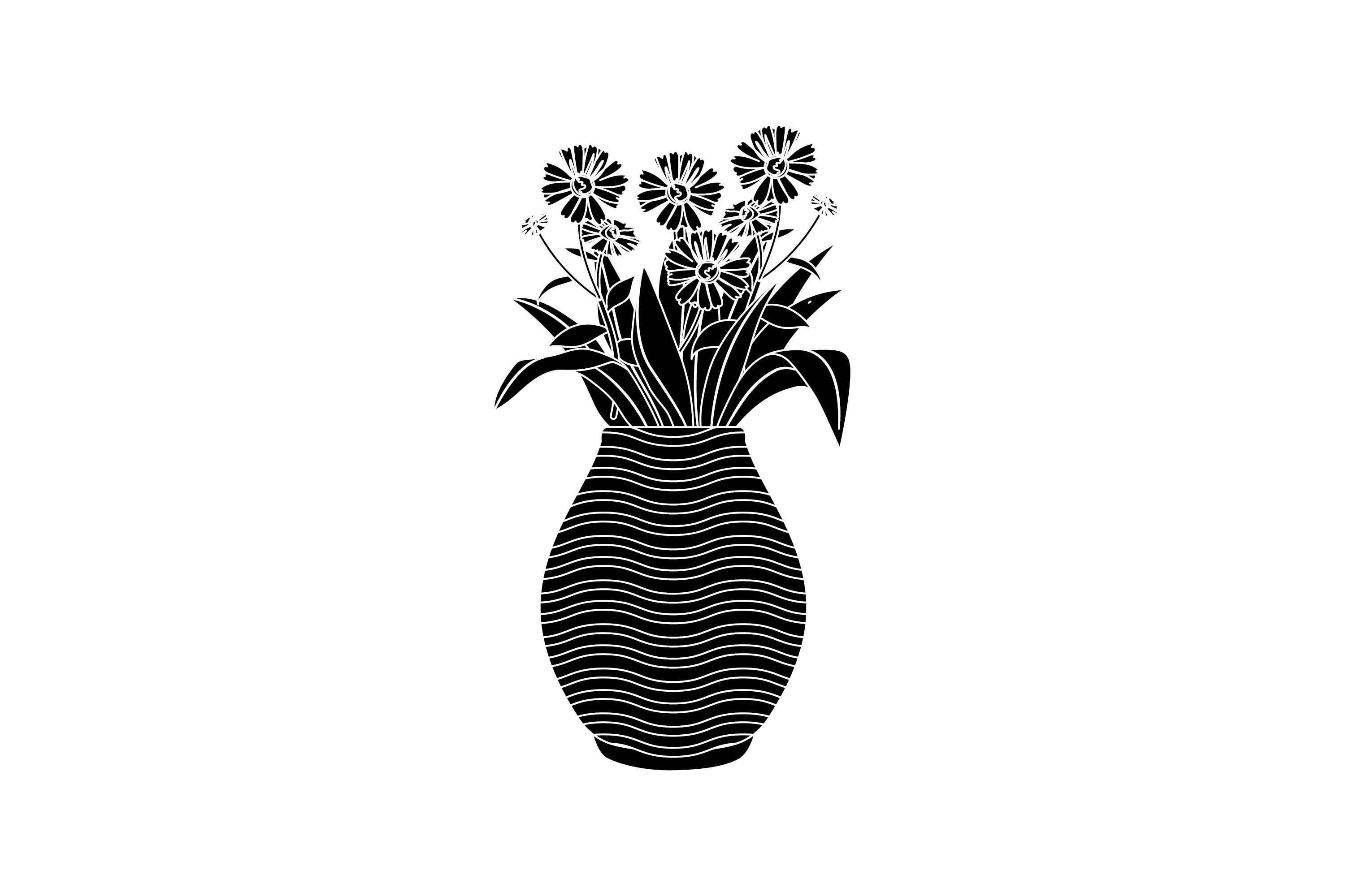 Spring Flowers Vase 6 Solid Icon