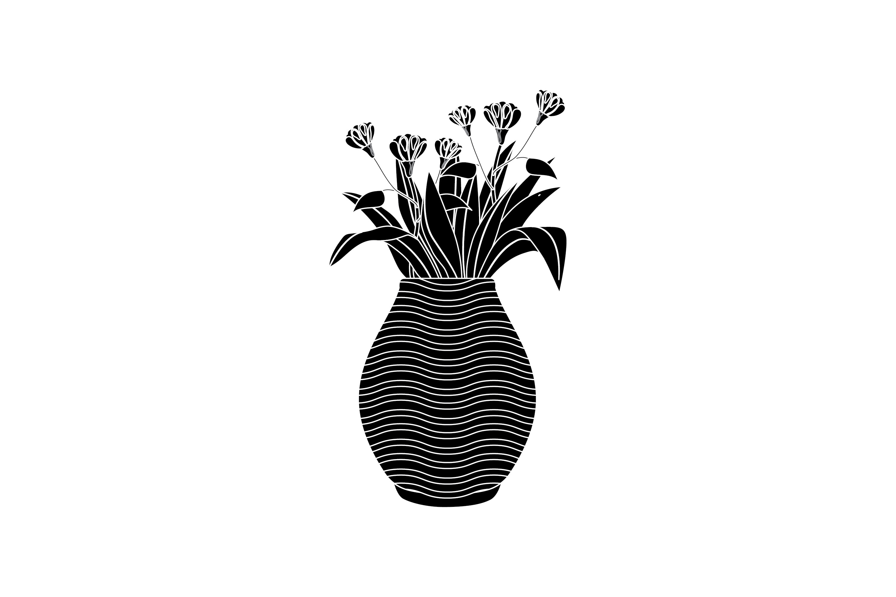 Spring Flowers Vase 8 Solid Icon