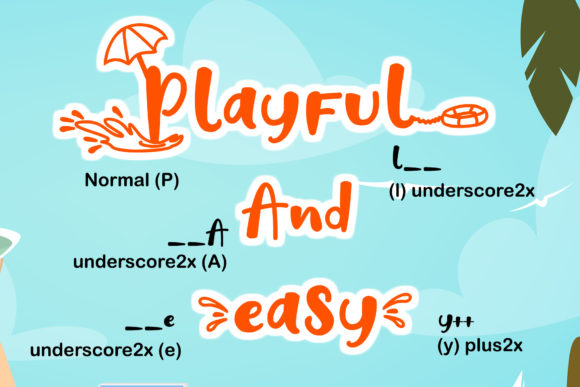 Hello Summer Font PNG with transparent background - Preview 5