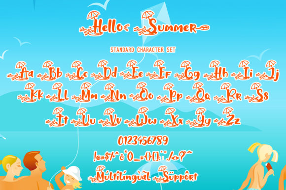 Hello Summer Font PNG with transparent background - Preview 6