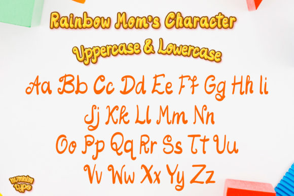 Rainbow Mom Font PNG with transparent background - Preview 1