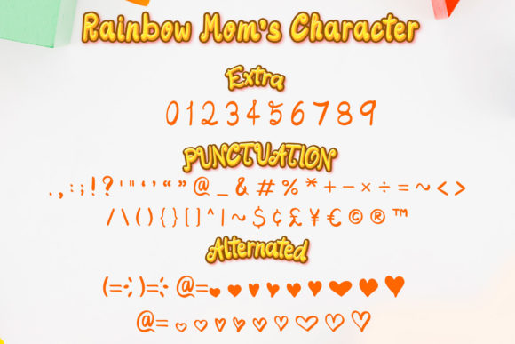 Rainbow Mom Font PNG with transparent background - Preview 2