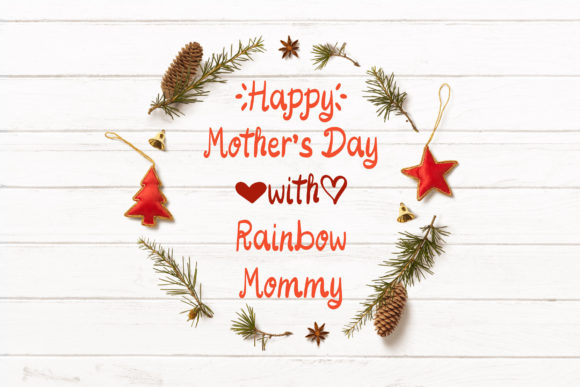 Rainbow Mom Font PNG with transparent background - Preview 4