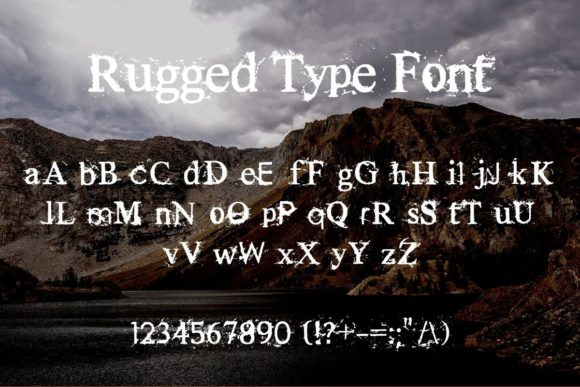 Rugged Type Font PNG with transparent background - Preview 1