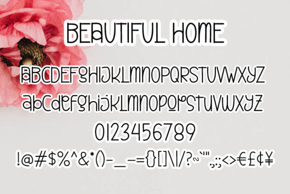 Beautiful Home Font PNG with transparent background - Preview 3
