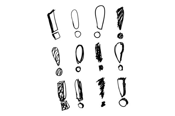 Doodle Exclamation Mark Graphic Icons By Devita Ayu Silvianingtyas