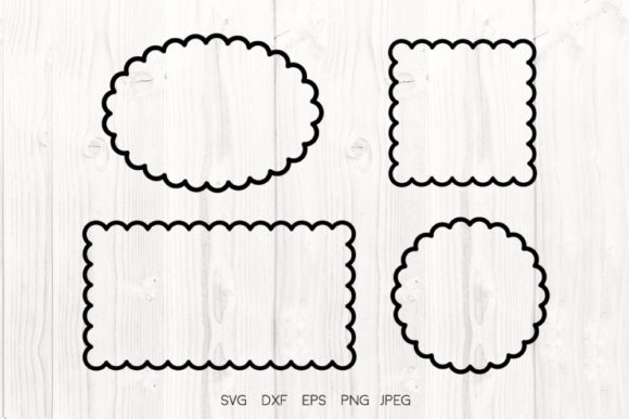 Scalloped Shapes Outline SVG