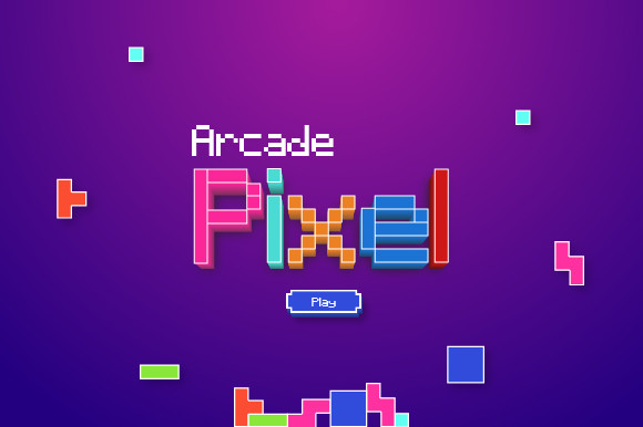 Arcade Pixel preview, bold arcade-style display font