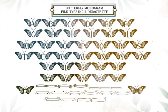 Butterfly Monogram Font - Preview 5