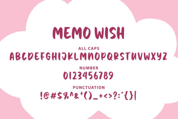 Memo Wish Font PNG with transparent background - Preview 2