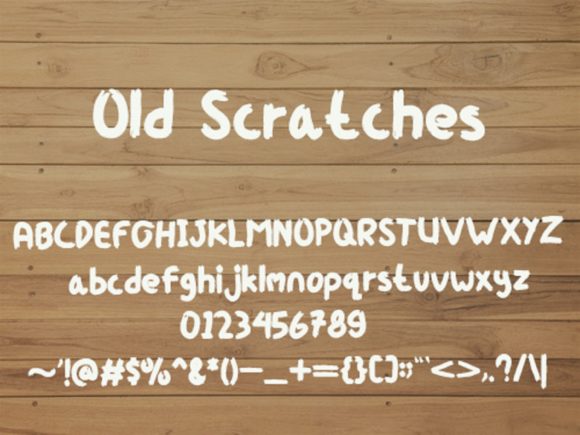 Old Scratches Font PNG with transparent background - Preview 3