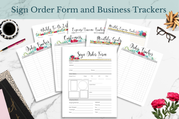 Sign Order Form Business Trackers Floral