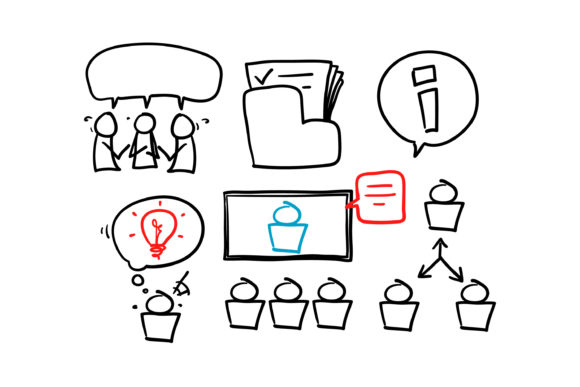 Doodle Business Meeting Related Graphic Icons By Devita Ayu Silvianingtyas