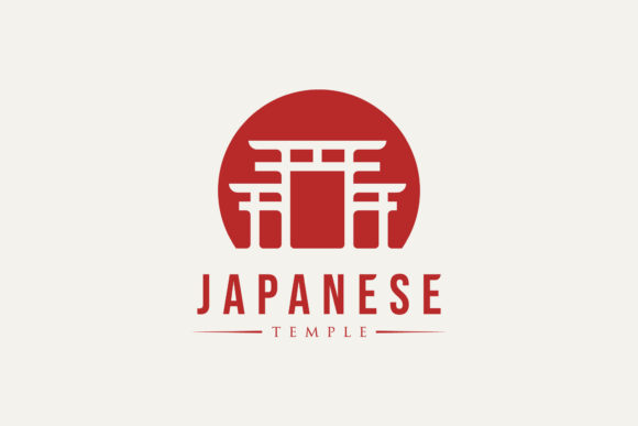 Simple Japanese Torii Gate Line Art Logo
