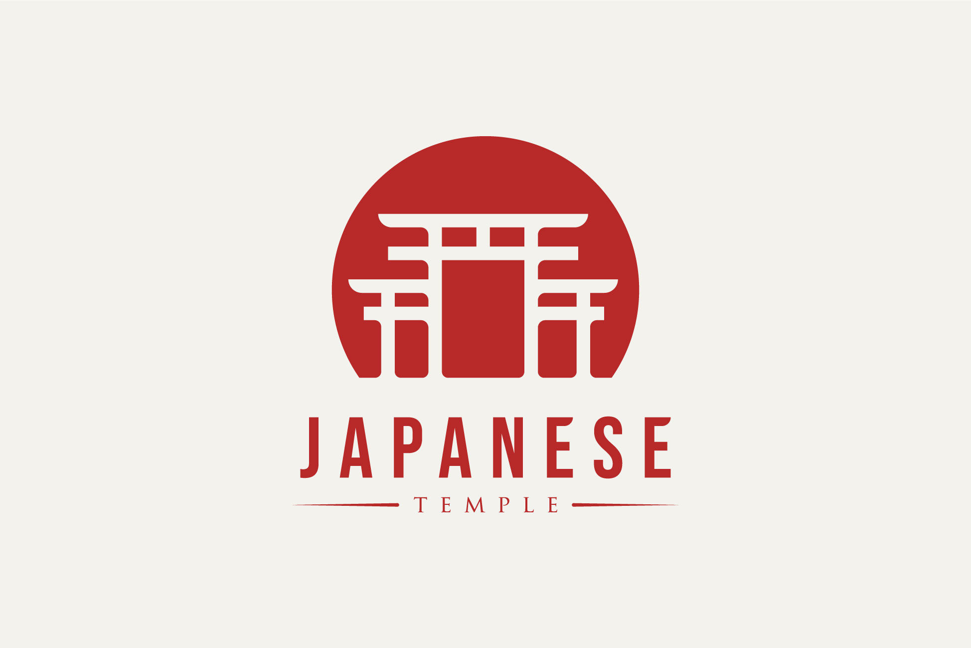 Simple Japanese Torii Gate Line Art Logo