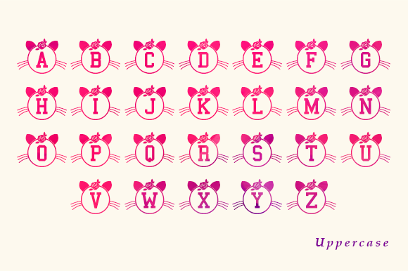 Face Cat Monogram Font - Preview 3