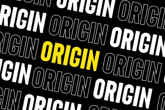 Origin Font PNG with transparent background - Preview 3