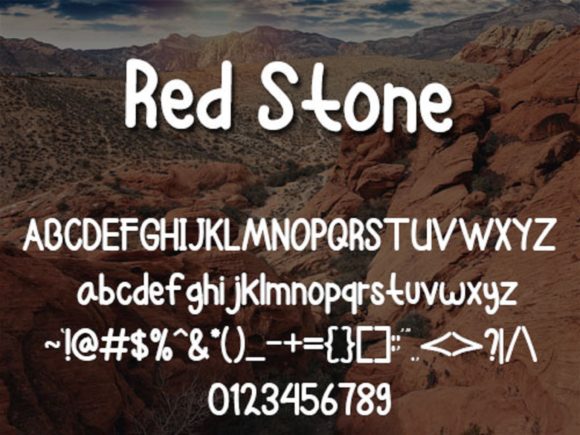 Red Stone Font PNG with transparent background - Preview 3