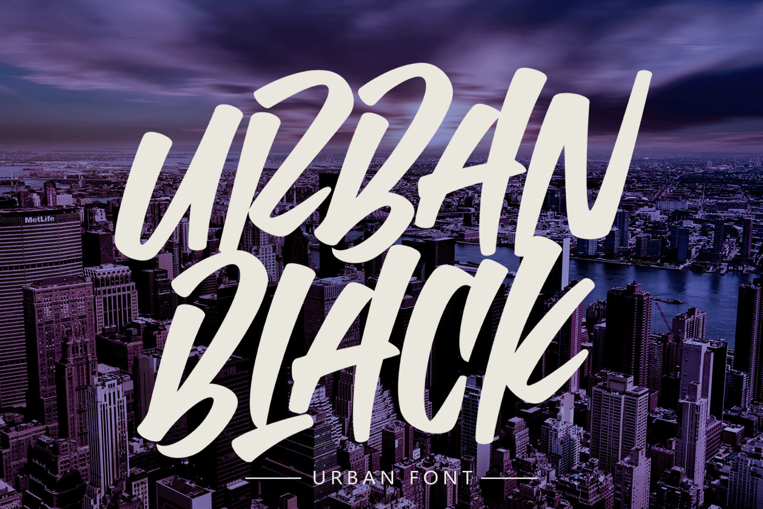 Urban Black font preview: bold brushed confident display typeface