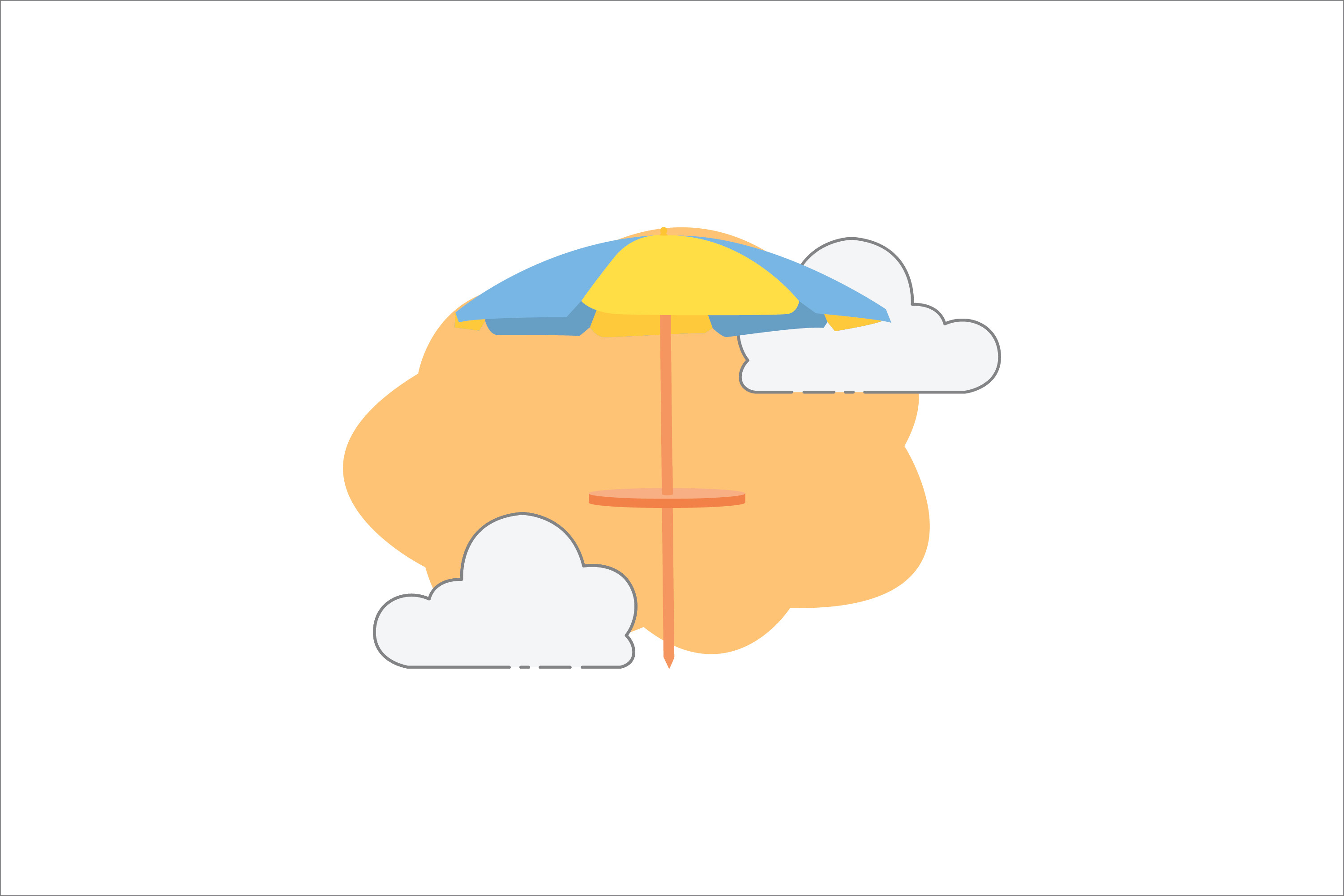 Beach Umbrella 7 Cloud Icon Graphic by goodmantisid · Creative Fabrica