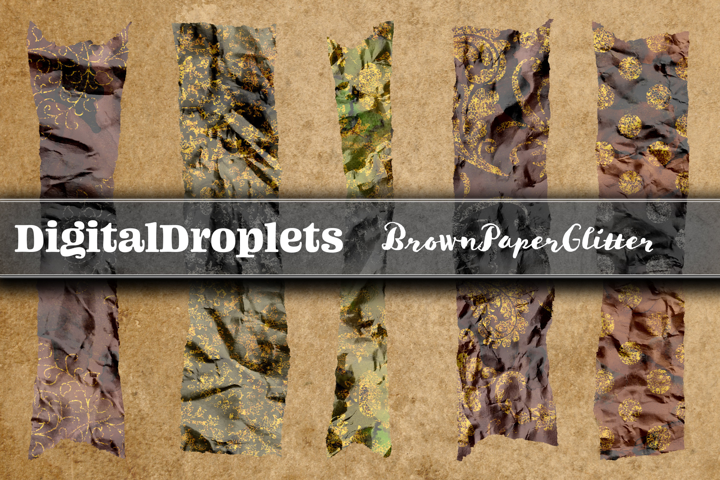 Brown Paper Glitter | 180 Washi Tapes