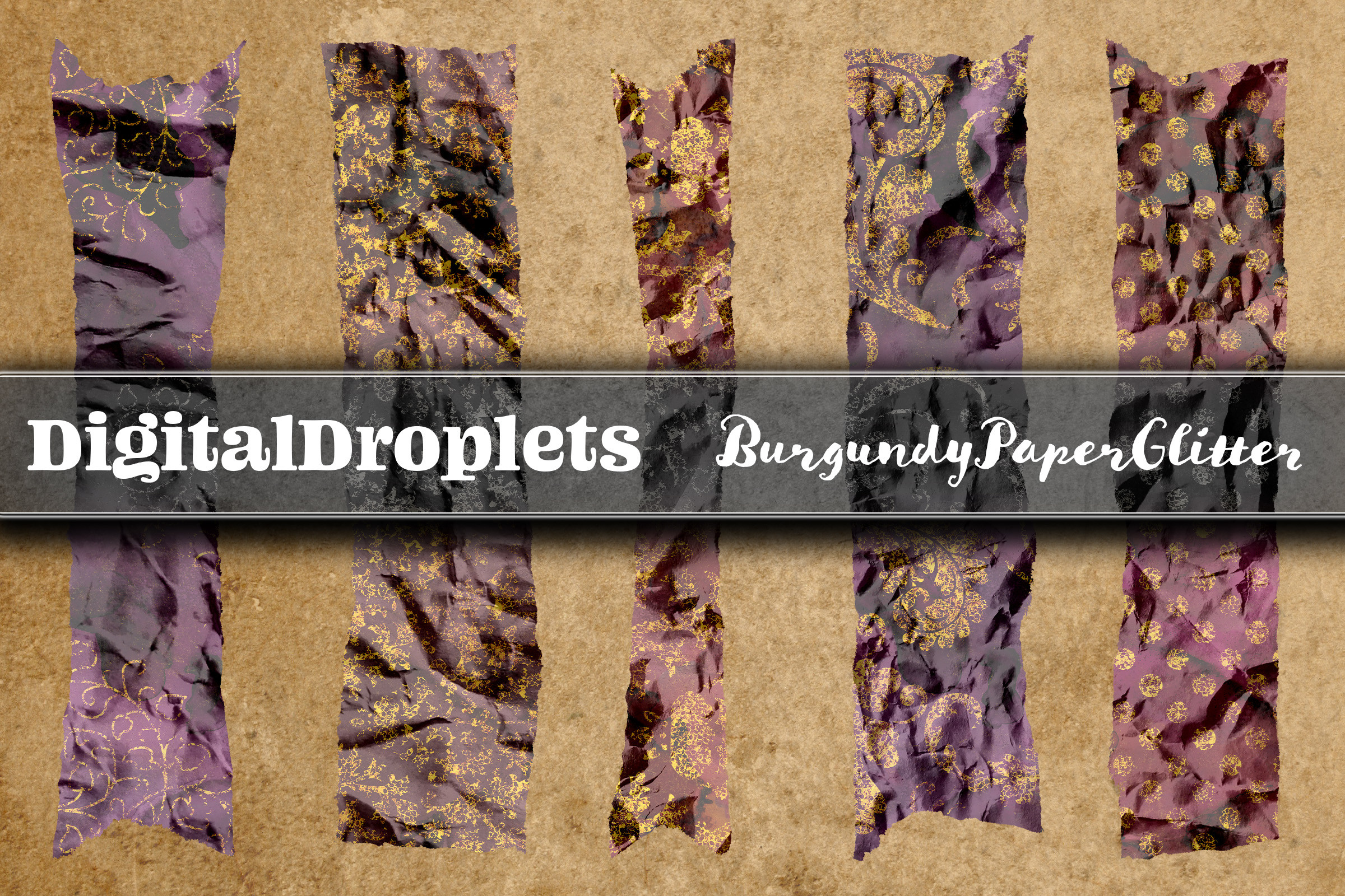 Burgundy Paper Glitter | 180 Washi Tapes