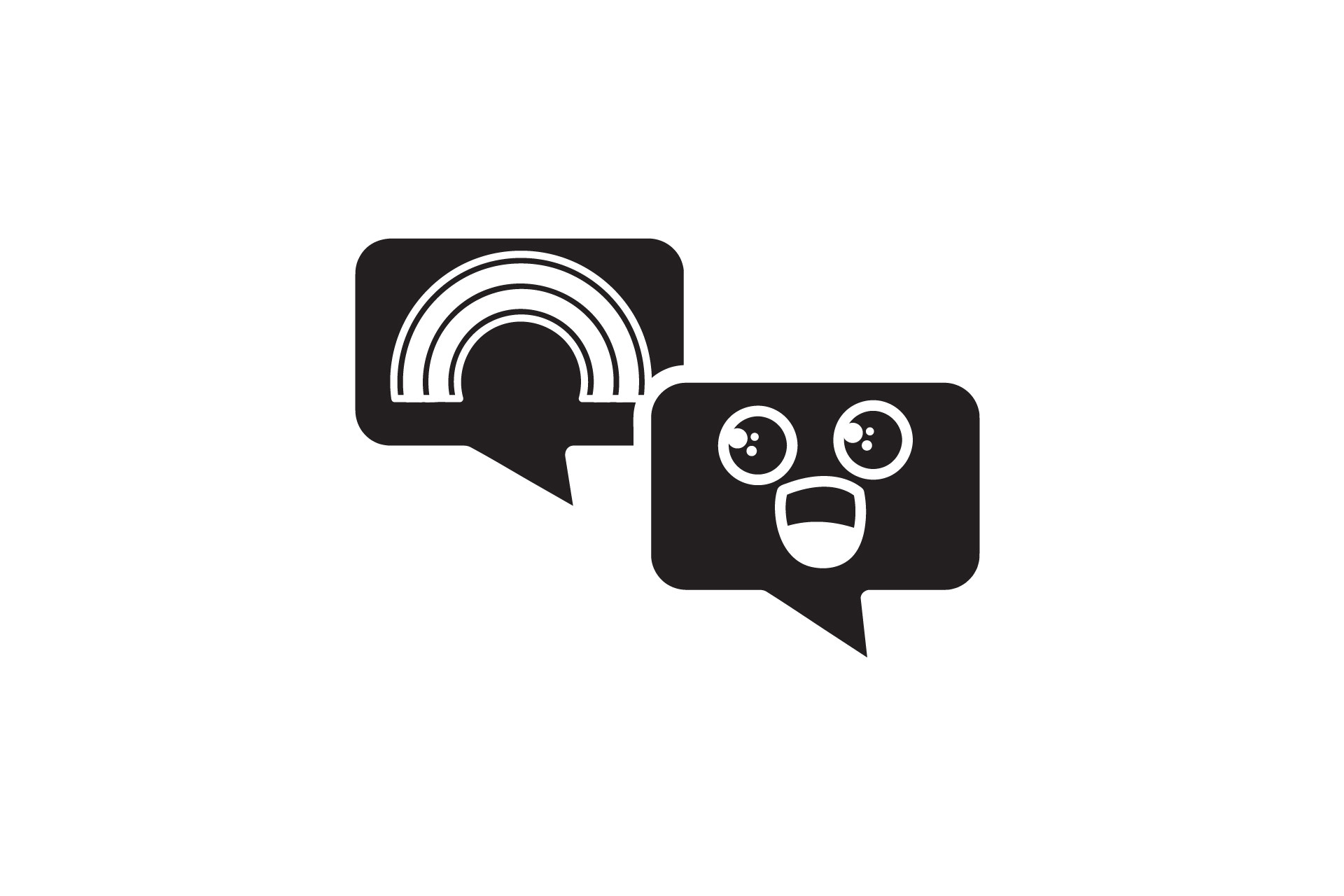 Rainbow Icon Comment Black Filled Design Graphic by aerorbstudio ...