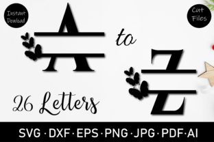 Butterfly Split Monogram Letters A-Z SVG