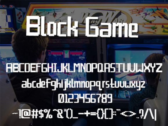 Block Game Font PNG with transparent background - Preview 3
