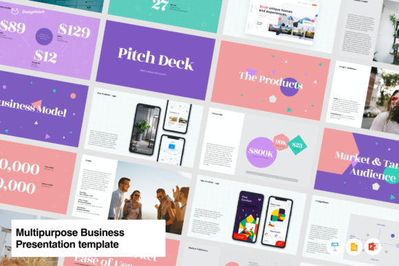 Based on Airbnb Pitch Deck Template Grafica Modelli di Presentazione Di Noon-Studio